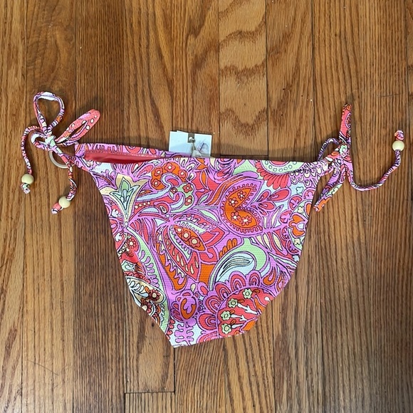Jessica Simpson Flower Child String Tie-Side Bikini Bottoms Swimsuit Medium NWT - Picture 4 of 8
